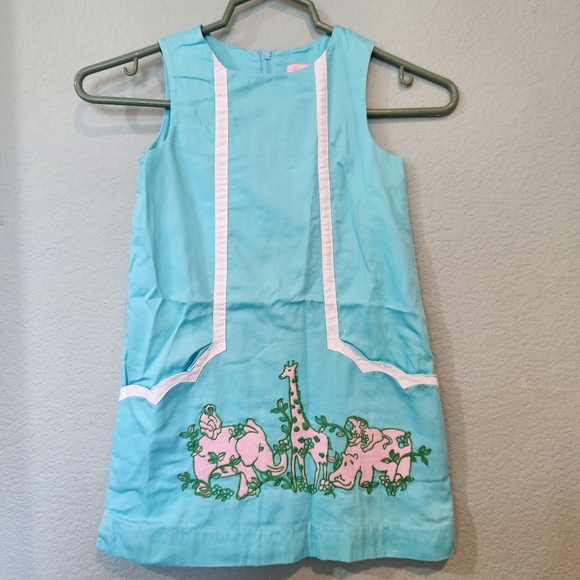 Lilly Pulitzer Blue Dress with Pink Animal Print -  www.rajagirimanappuram.com